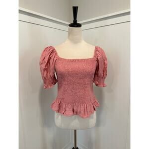 SOLD Joy Joy Puff Sleeve Smocked Top Size S
